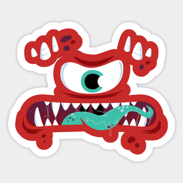 Mad Red Monster Sticker by ivejustquitsmoking